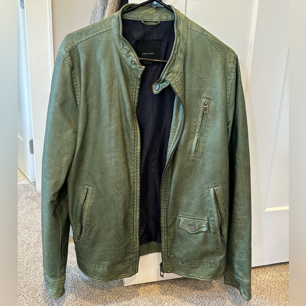 Zara Men’s faux leather jacket